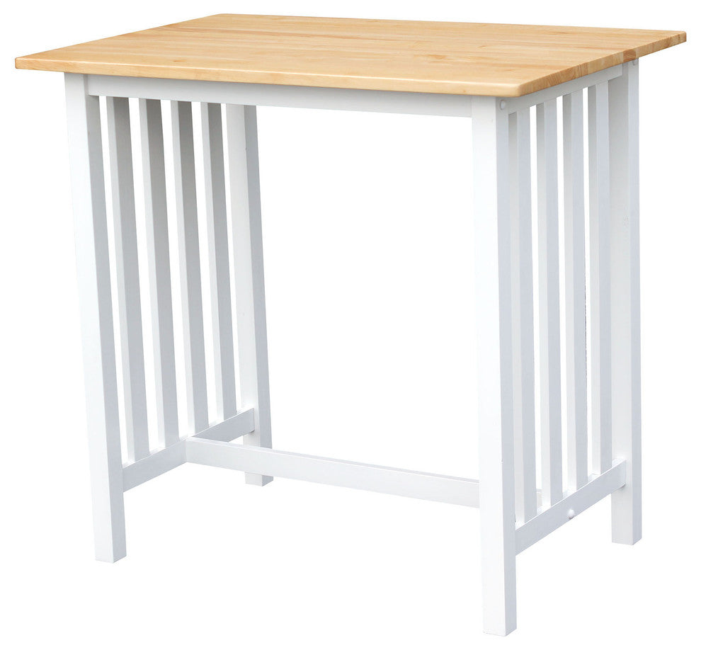3-Piece Breakfast Set With Solid American Hardwood Top, White