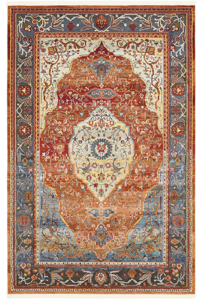 Unique Loom Rust Red Baracoa Miramar 5' 5 x 8' 0 Area Rug