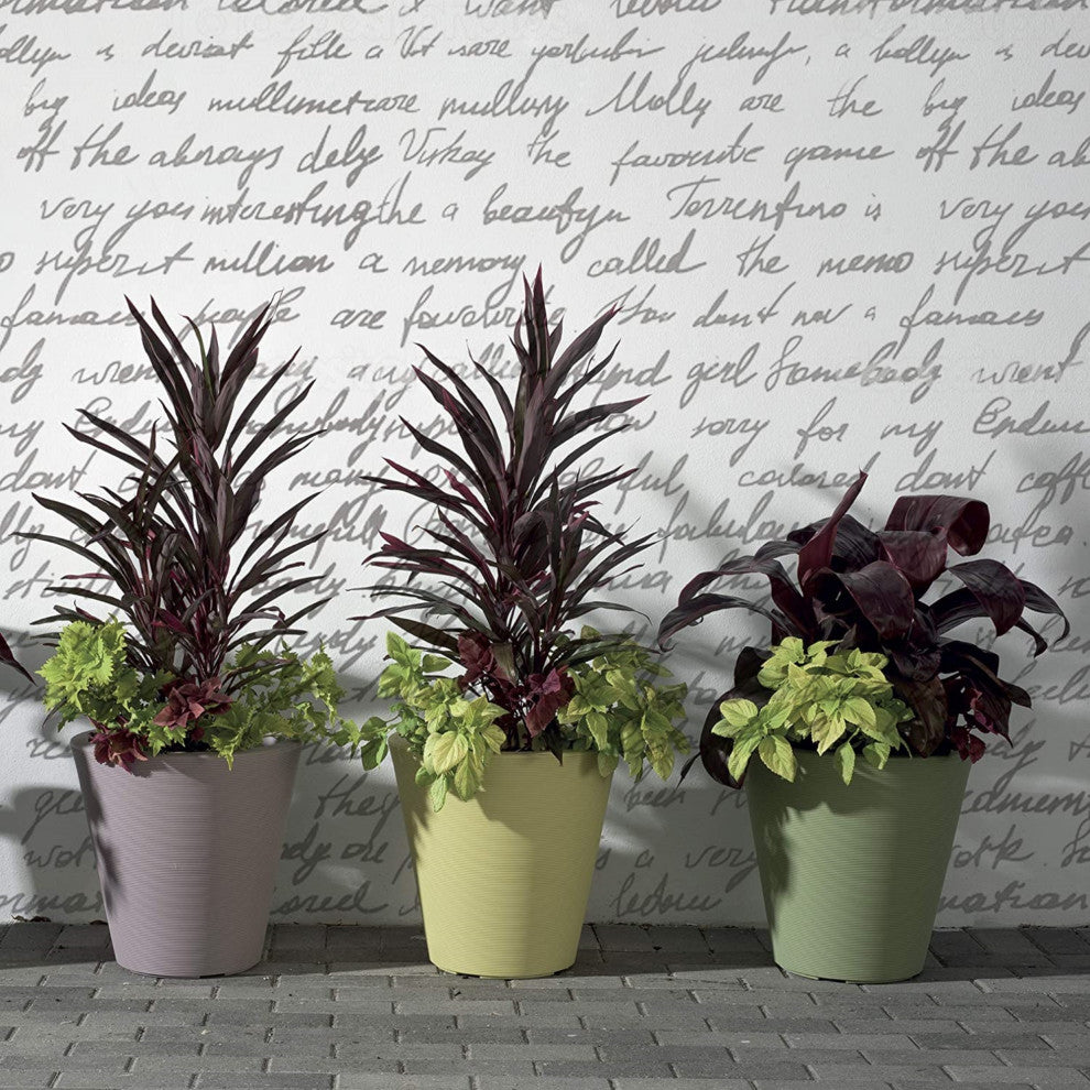 Crescent Garden Madison Planter, Double-Walled Plant Pot, 26" (Alpine White)