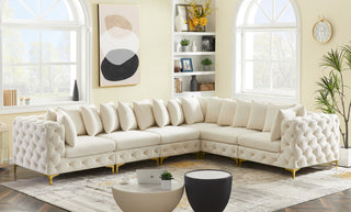 Tremblay Modular Sectional, Cream, L-Shaped, 6-Piece: Armless (3), Corner (3)