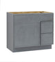 Vanity Art Birch Plywood Single Base Storage Cabinet, Smoky Gray, 36 Inch (Right Side Drawers)