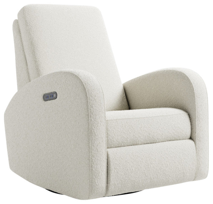 Storkcraft Santa Monica Power Recliner Swivel Glider, Ivory Boucle