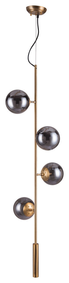 Pendant Ceiling Light Fixture, Glass, Steel Metal, Brass, Gold, Black, Lounge