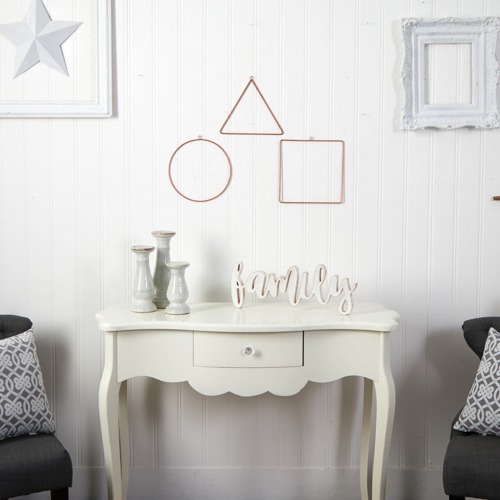 10" Metal Geometric Circlet Wall Art Decor, Set of 3