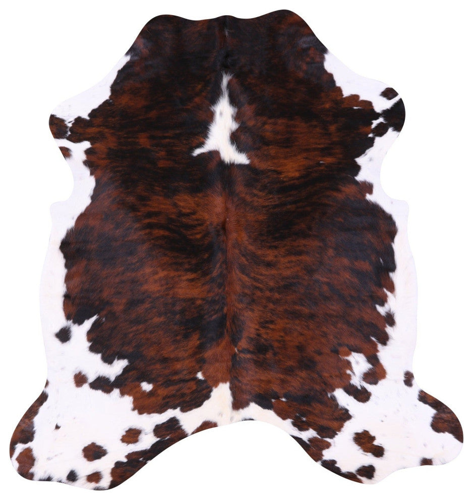 6' 7" X 6' 2" Brindle Natural Cowhide Rug C2314