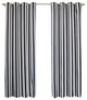 Vertical Stripe Curtains, Pair, Black, 84"