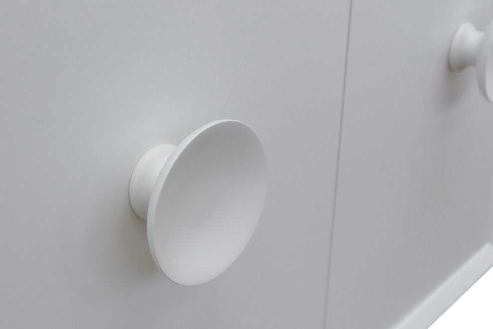 31" Single Wall Mount Vanity, White Finish With White Carrara Top