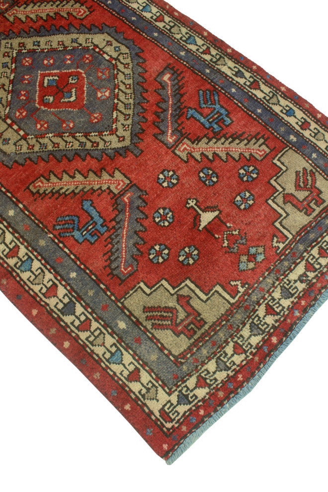 Fine Vintage Distressed Jacob Rust/Beige Runner, 2'10x9'9