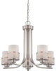 Fusion 5 Light - Chandelier With Frosted Glass