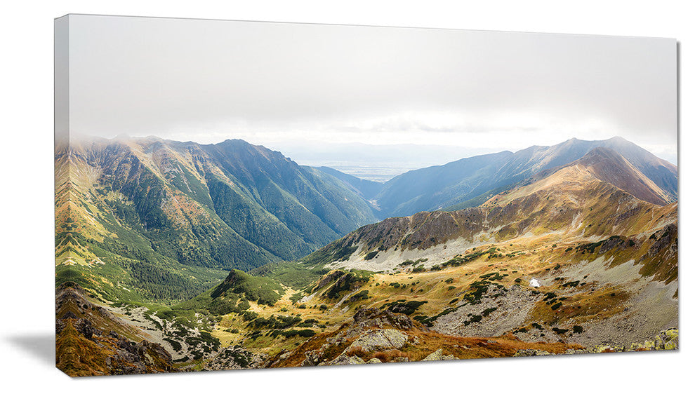 "Mountains From Ostry Peak Tatras" Landscape Wall Wall Art, 32"x16"