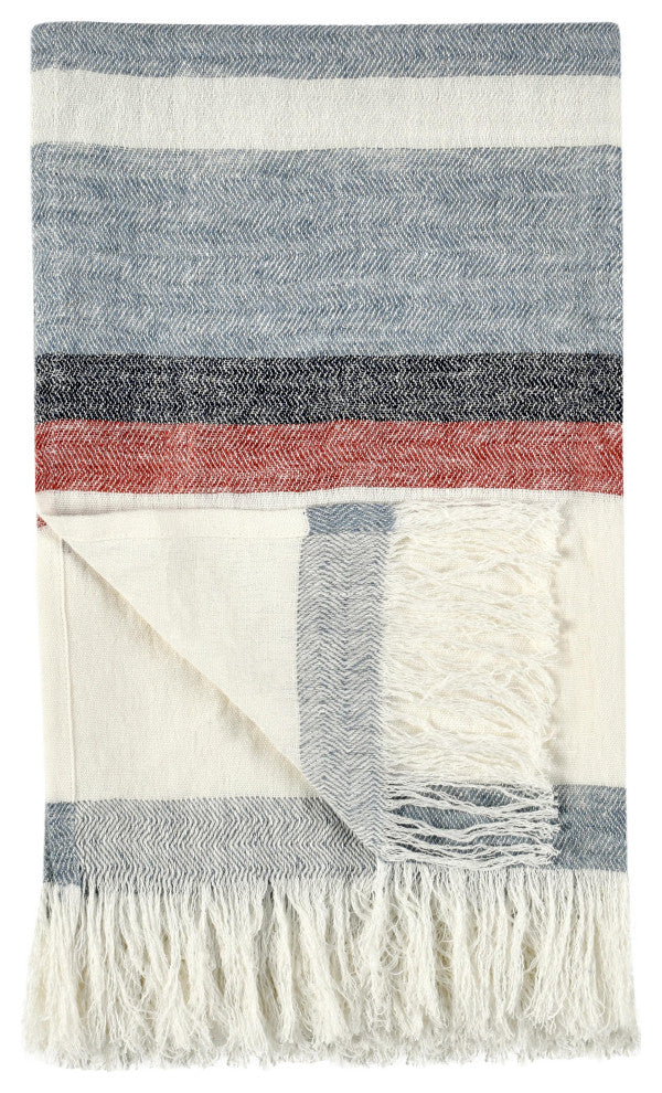 Talara 100% Belgian Linen 50"x70" Throw Blanket Blanket by Kosas Home