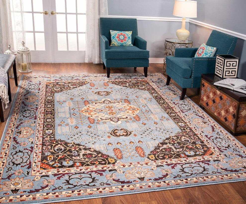 Noori Rug Traditional Vonnie Blue/Red Runner