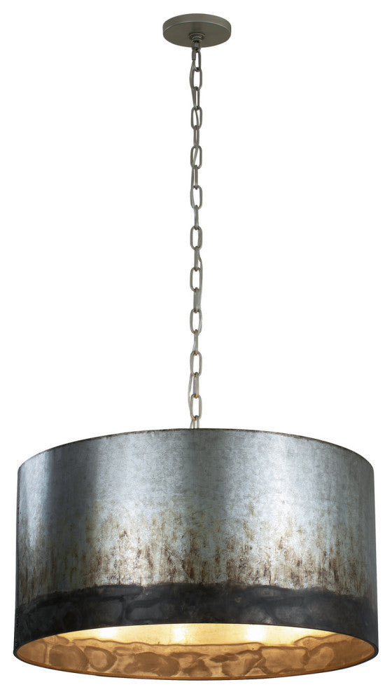 Varaluz-323P04OG-Four Light Pendant Ombre Galvanized