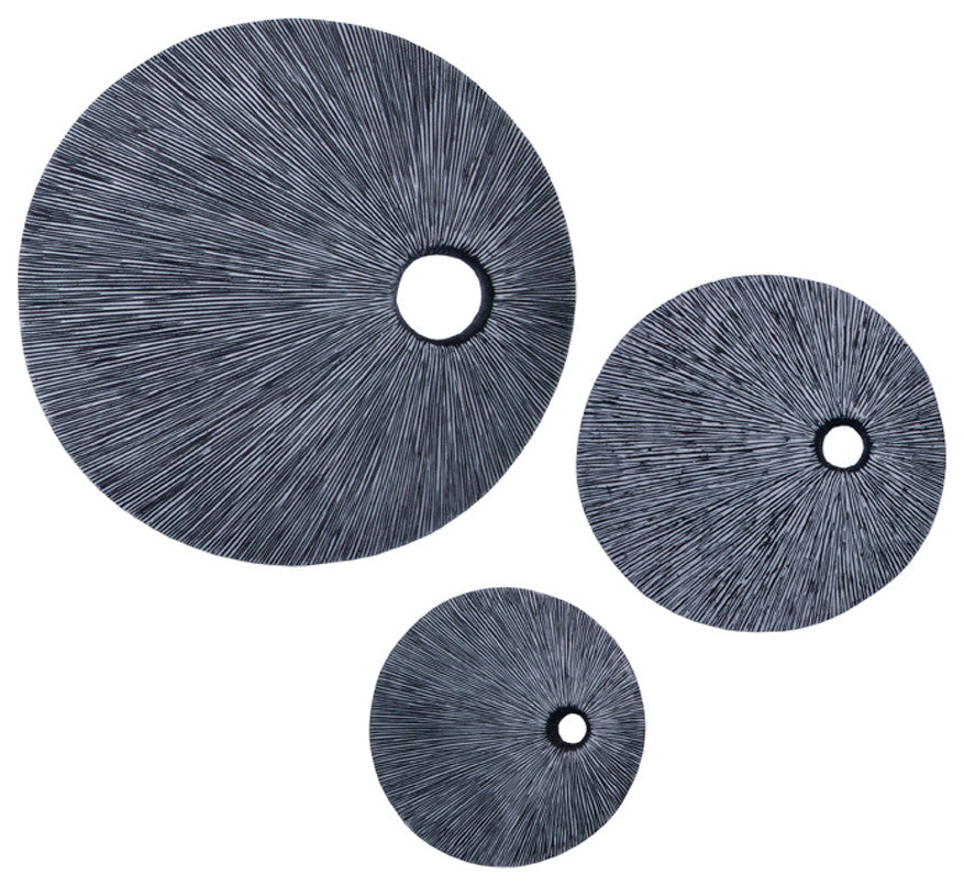 30" Contemporary Grey Round Wall Art