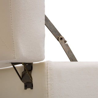 19.69"L Velvet Upholstered Storage Stool, Seashell White