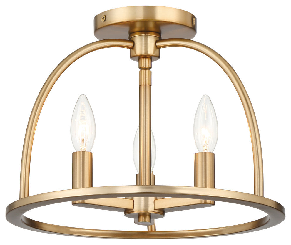 Abbott 3-Light Vibrant Gold Ceiling Mount