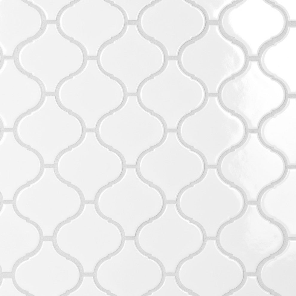 Metro Lantern Glossy White Porcelain Floor and Wall Tile