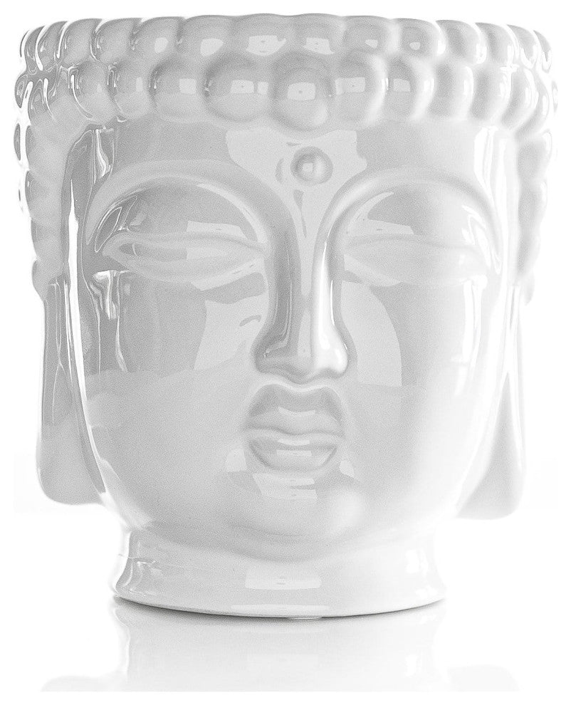 Metallic Buddha 3-Wick Scented Candle, White