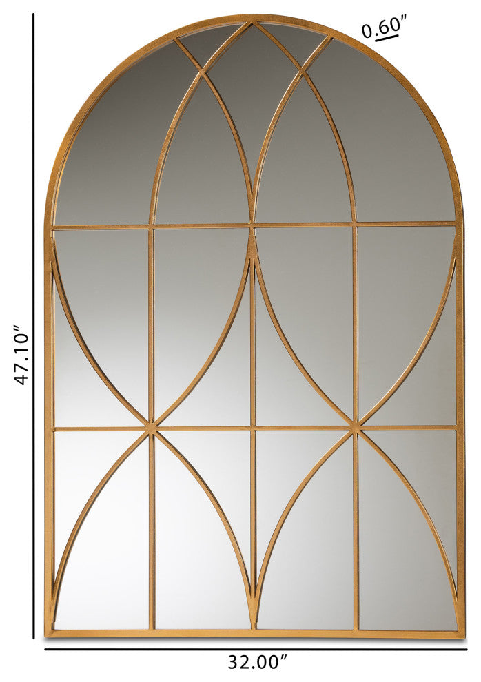 Celerina Modern Gold Finished Metal Accent Wall Mirror
