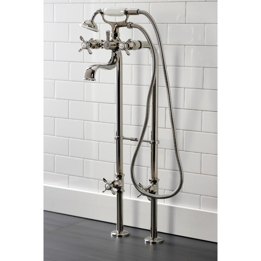 CCK246K6 Freestanding Tub Faucet Package With Supply Line, Polished Nickel