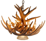 Whitetail Deer 9 Antler Cascade Chandelier with Downlight