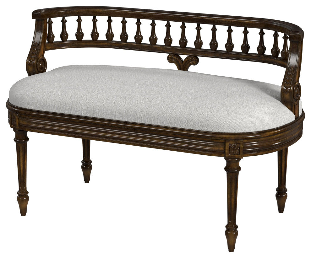 Hathaway 37" Upholstered Bench, Antique Cherry