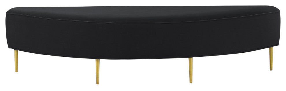 TOV Furniture Bianca Black Velvet King Bench