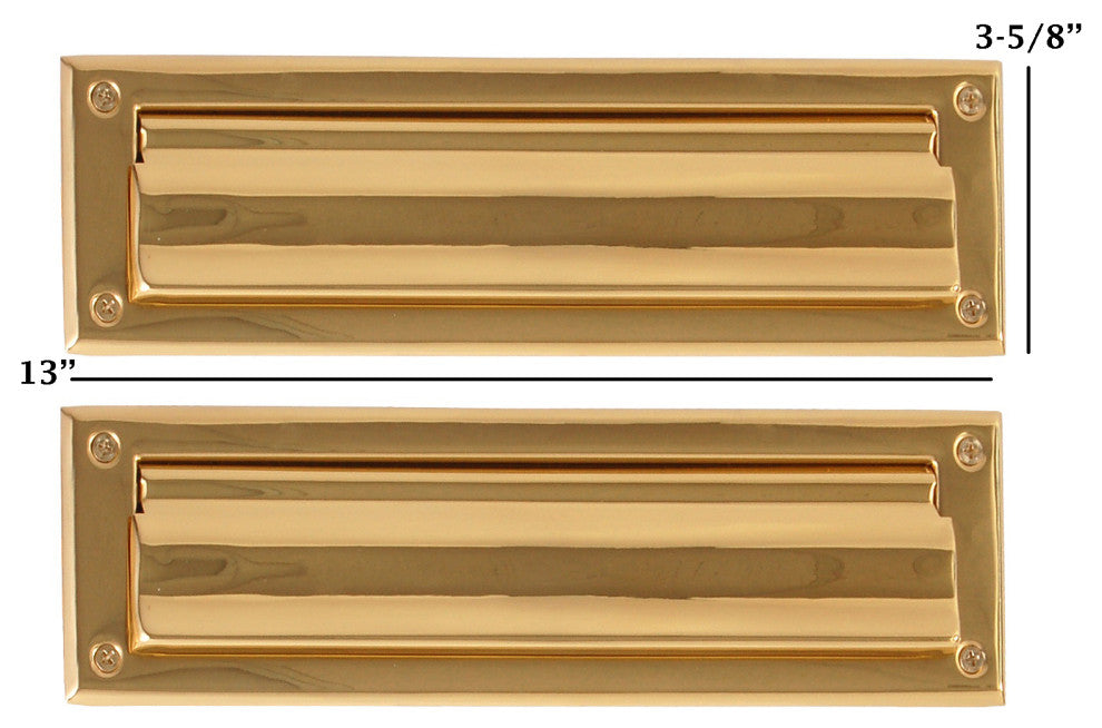 Mail Slot 3-5/8"x13", PVD Polished Brass