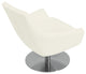 Rebecca Swivel Chair, White Leatherette, Stainless Steel