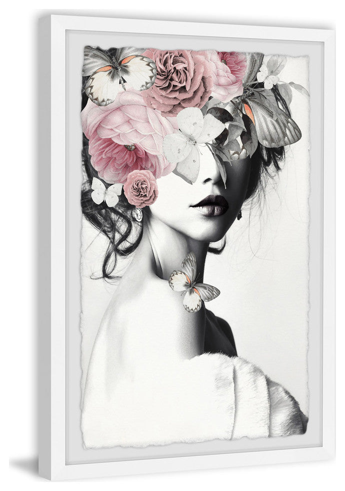 "Pinky Floral Beauty II" Framed Painting Print, 8"x12"
