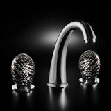Murano Bathroom Faucet, Black and Silver, Without pop-up drain