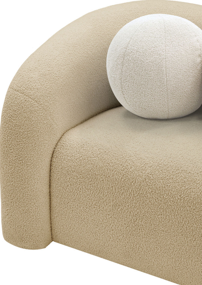 Kali Faux Shearling Teddy Fabric Upholseterd Chair, Beige