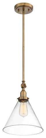 Drake 1 Light Pendant, Warm Brass
