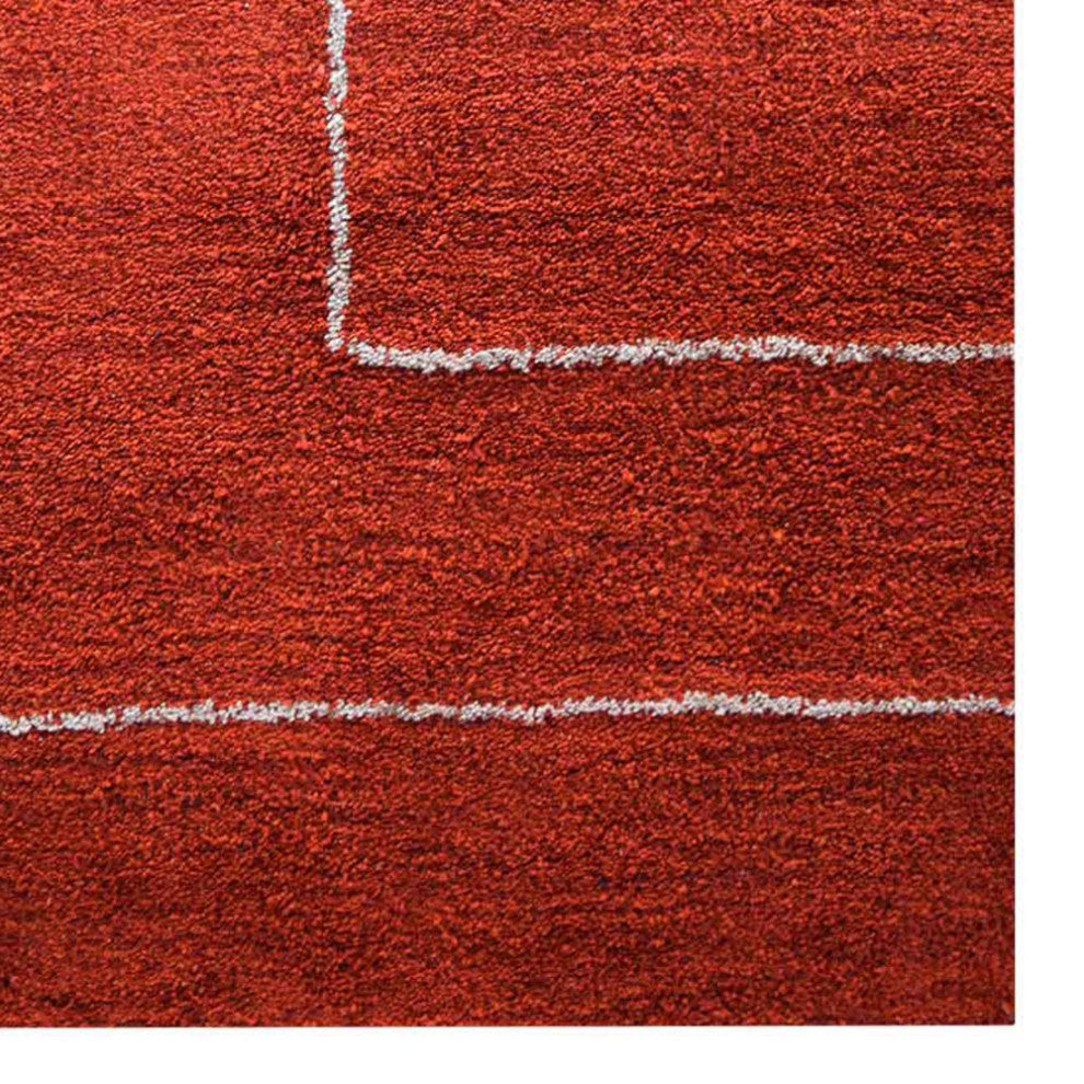 HAND KNOTTED LOOM SILK ECO-FRIENDLY AREA RUGS-Rectangle,Red Beige,Geometric