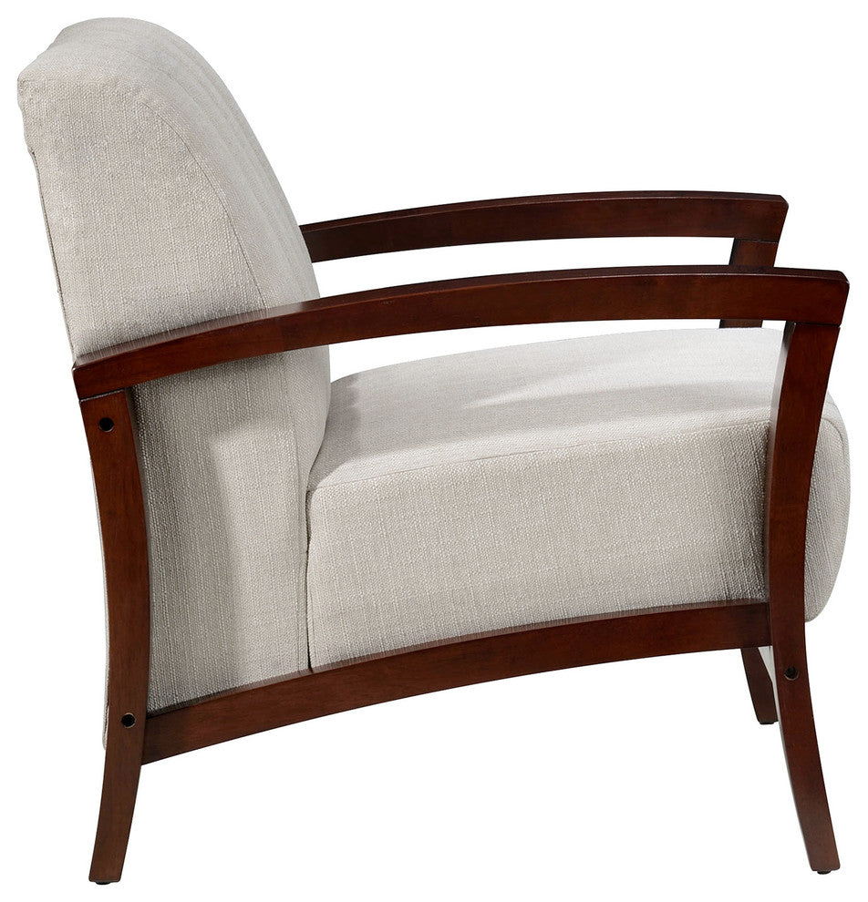 Modern Contemporary Fabric Armchair, Taupe, Fabric, Wood