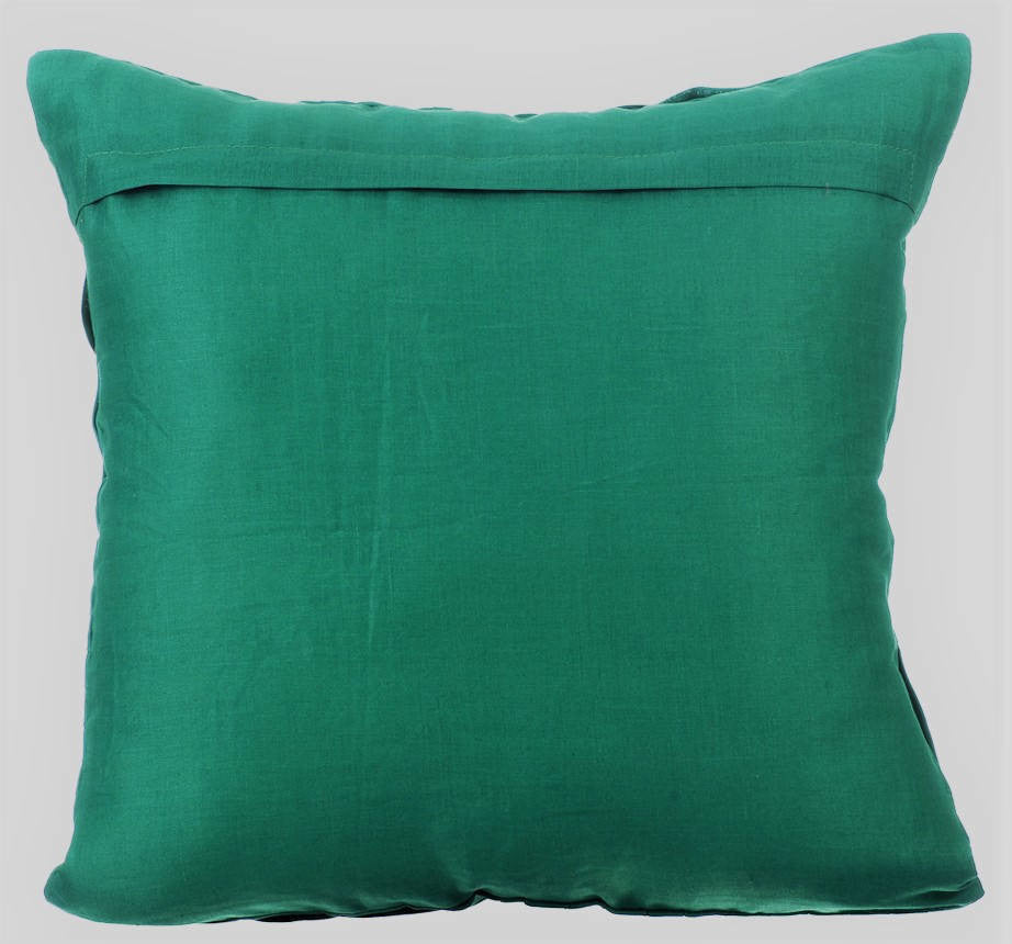 Green Decorative Pillow Covers 22"x22" Cotton, Dark Green Pintuck Block
