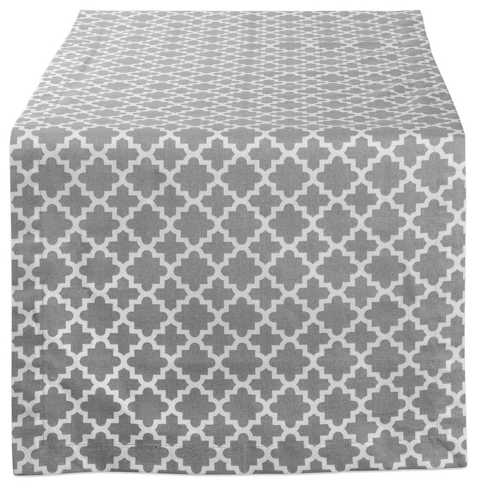 DII Gray Lattice Table Runner