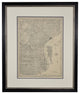 Original Vintage 1920s Philadelphia Map, Framed