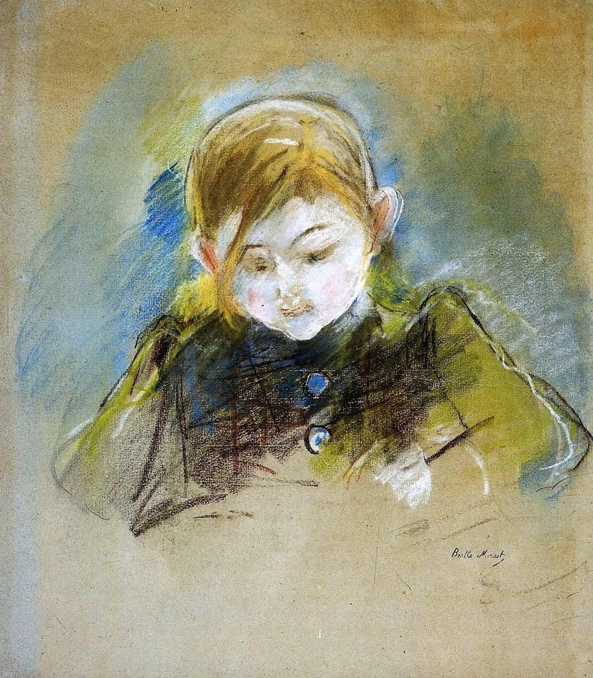Berthe Morisot Julie Writing, Gallery Wrapped Canvas Print, 20"x25"