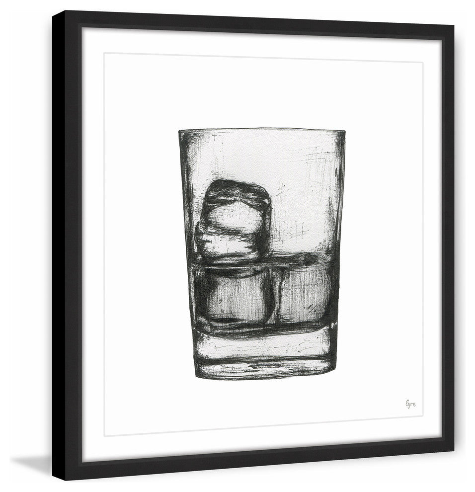 "Bourbon on the Rocks" Framed Painting Print, 12"x12"