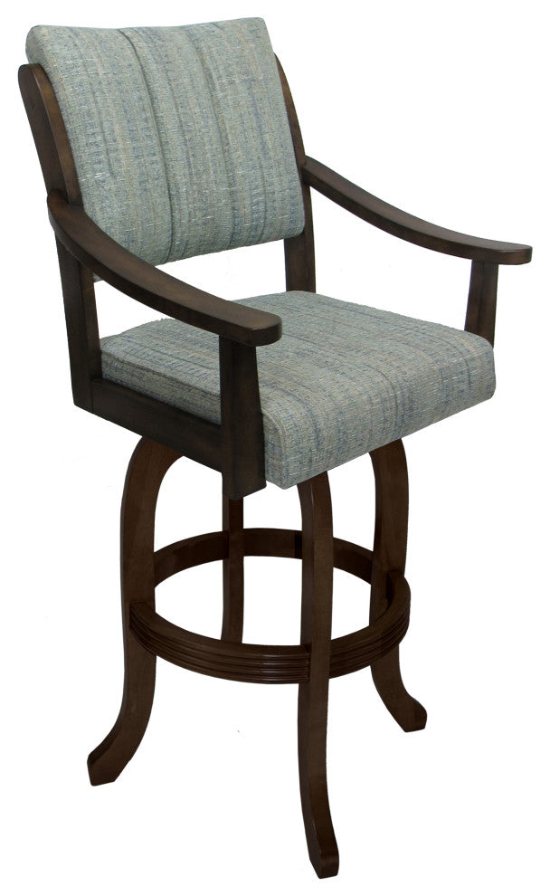 Casa Swivel Wood Stool on Melina Base, Watusi Aquatint - New Brown, 26"