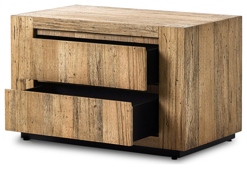 Abaso Nightstand Rustic Wormwood Oak
