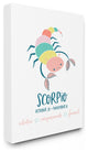 The Kids Room Fun Modern Zodiac Scorpio Scorpion Canvas Wall Art, 24"x30"