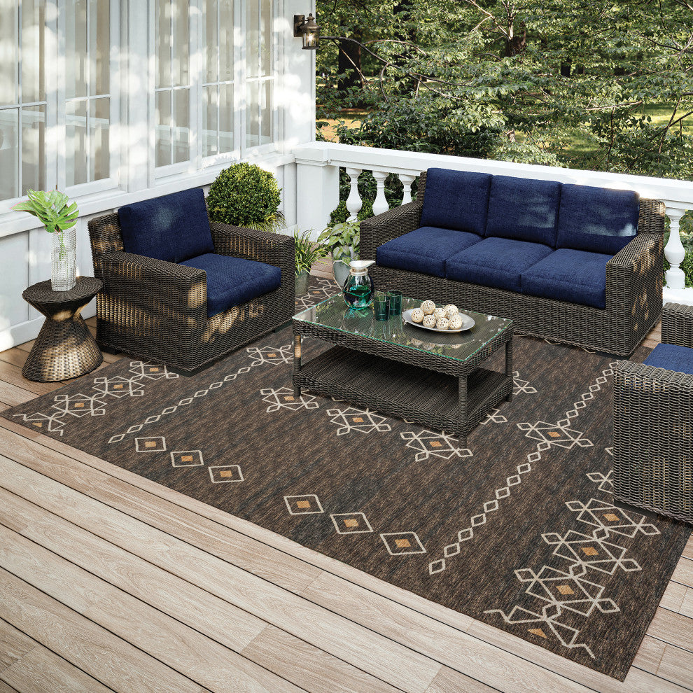 Indoor/Outdoor Sedona SN3 Fudge Machine Washable 3' x 5' Rug