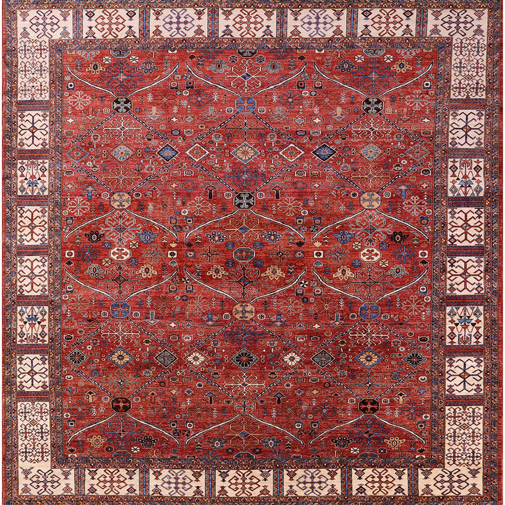 Ahgly Company Indoor Square Mid-Century Modern Area Rugs, 6' Square