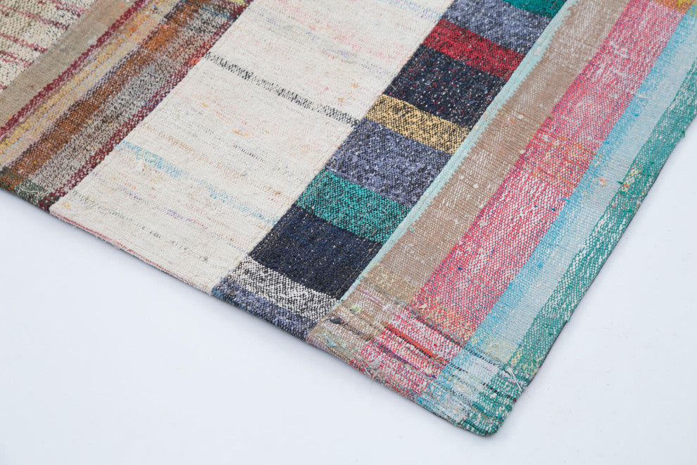 Rug N Carpet - Handmade Anatolian 6' 6'' x 9' 11'' Unique Patchwork Kilim Rug