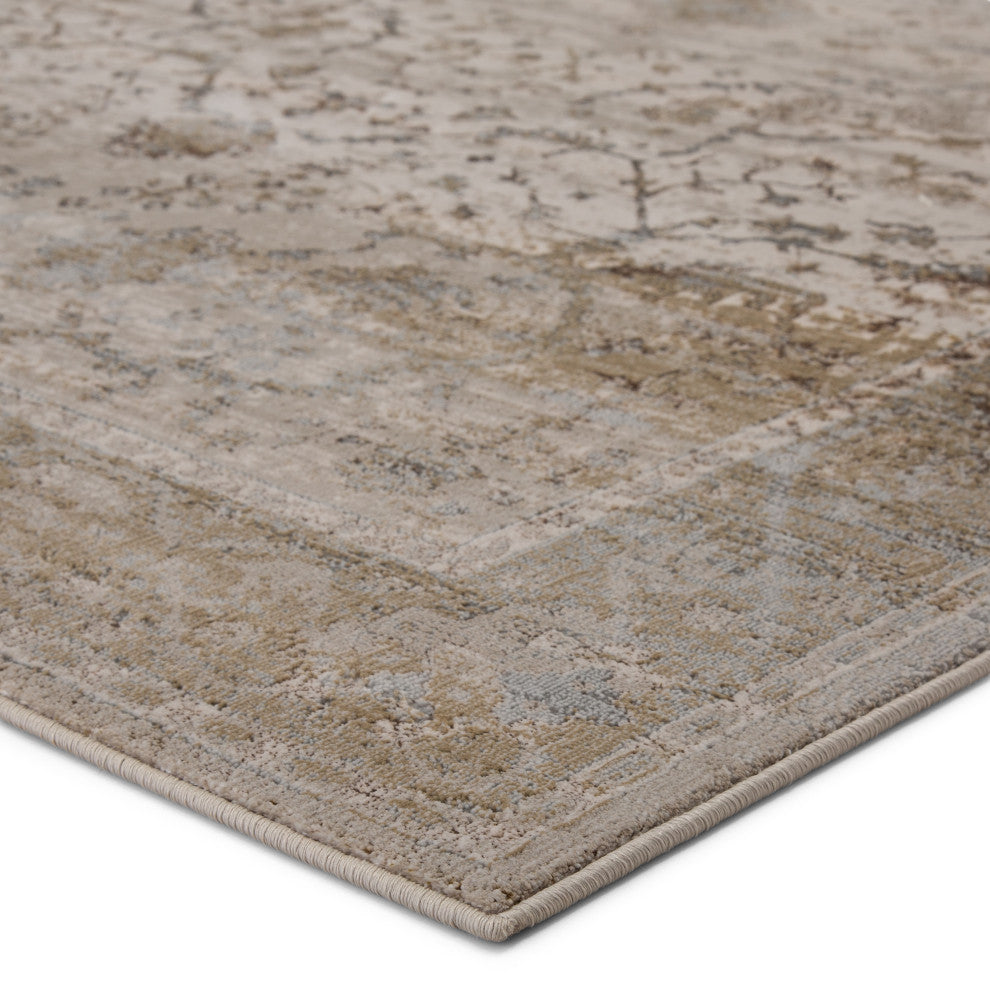 Vibe by Jaipur Living Tajsa Medallion Gray/ Gold Area Rug 11'8"X15'