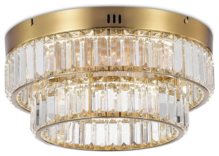 Stella Double Tier LED Flushmount Brushed Brass