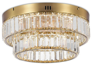 Stella Double Tier LED Flushmount Brushed Brass