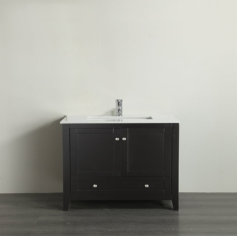 Eviva Lime 30" Bathroom Vanity Espresso With Marble Top